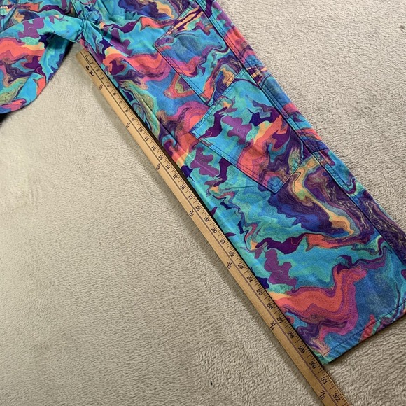 Forever 21 Cargo Pants Womens Small Multicolor Psychedelic Print Straight NEW - Picture 7 of 13